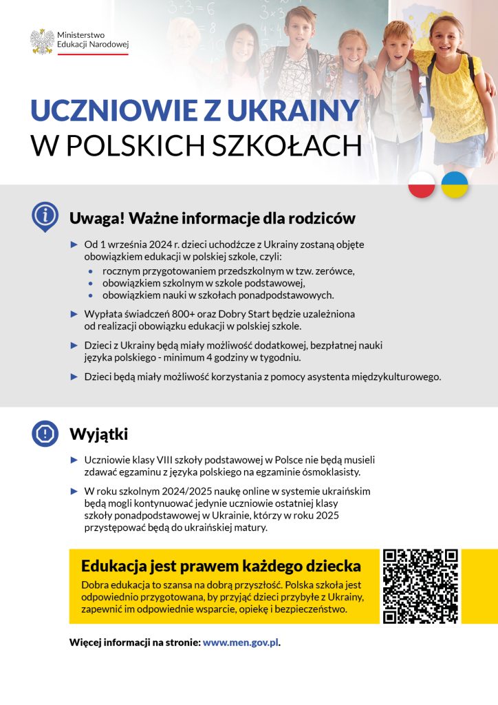 UCZNIOWIE Z UKRAINY
W POLSKICH SZKOŁACH